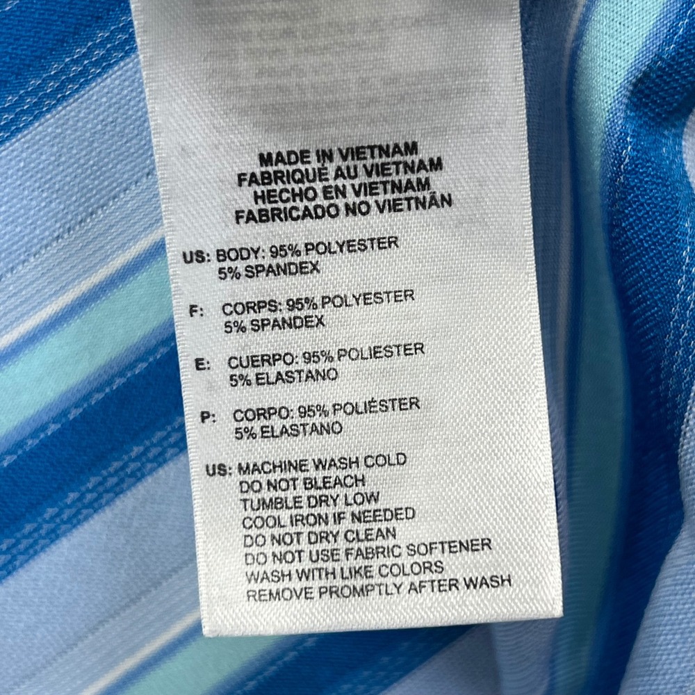 Adidas ClimaCool Golf Polo Shirt Mens Large Blue Striped Tumble Creek Club - Picture 7 of 14